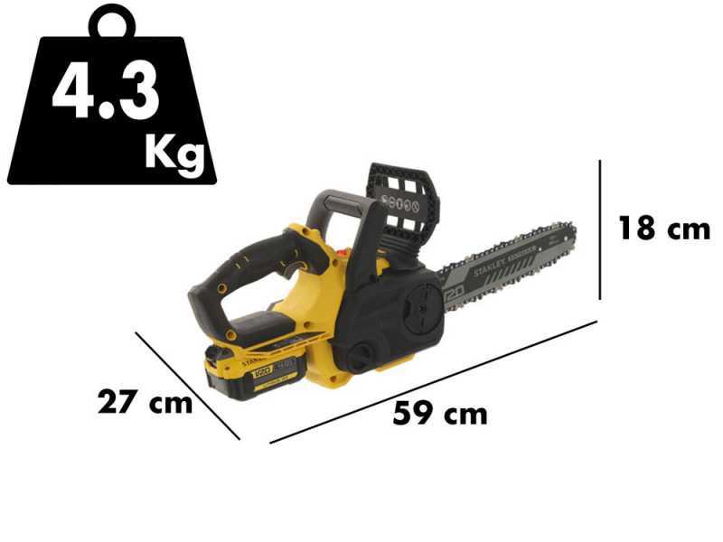 Stanley Fatmax V20 - Tron&ccedil;onneuse &agrave; batterie 18 V 4 Ah - Guide de 30 cm