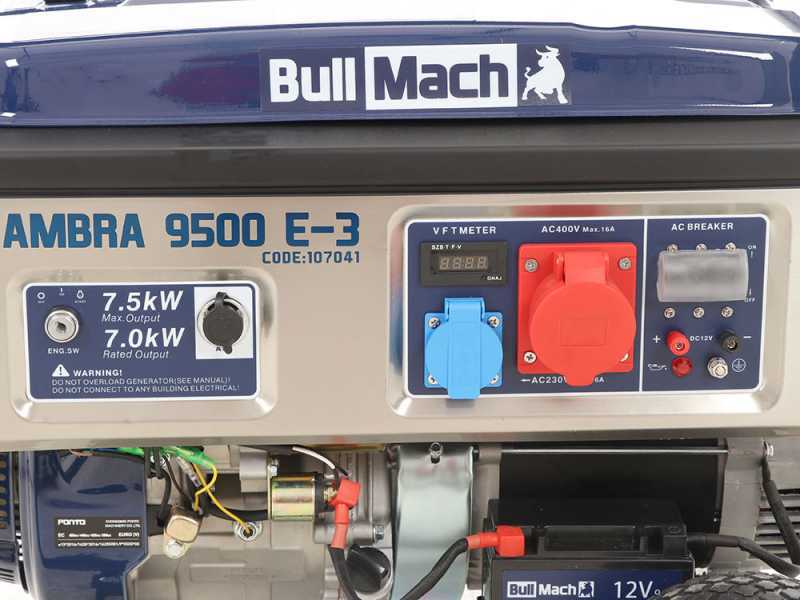 BullMach AMBRA 9500 E-3 - Groupe &eacute;lectrog&egrave;ne 7.5 Kw triphas&eacute; - Version &agrave; chariot