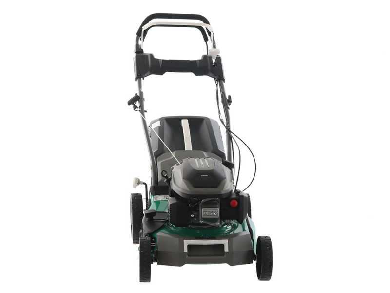 Tondeuse &agrave; gazon tract&eacute;e GreenBay GB-LM 46 S - 4 en 1 - Moteur thermique de 170cm3