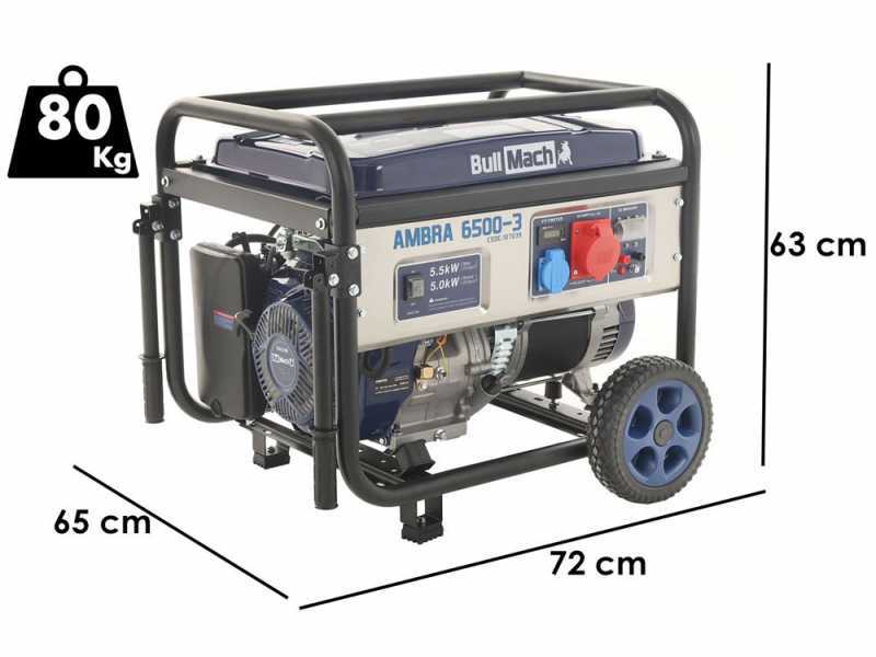 BullMach AMBRA 6500-3 - Groupe &eacute;lectrog&egrave;ne 5.5 Kw triphas&eacute; - Version &agrave; chariot