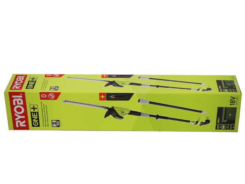 Taille-haies t&eacute;lescopique &agrave; batterie RYOBI - 18V - orientable - lame de 45cm - BATTERIE ET CHARGEUR NON INCLUS