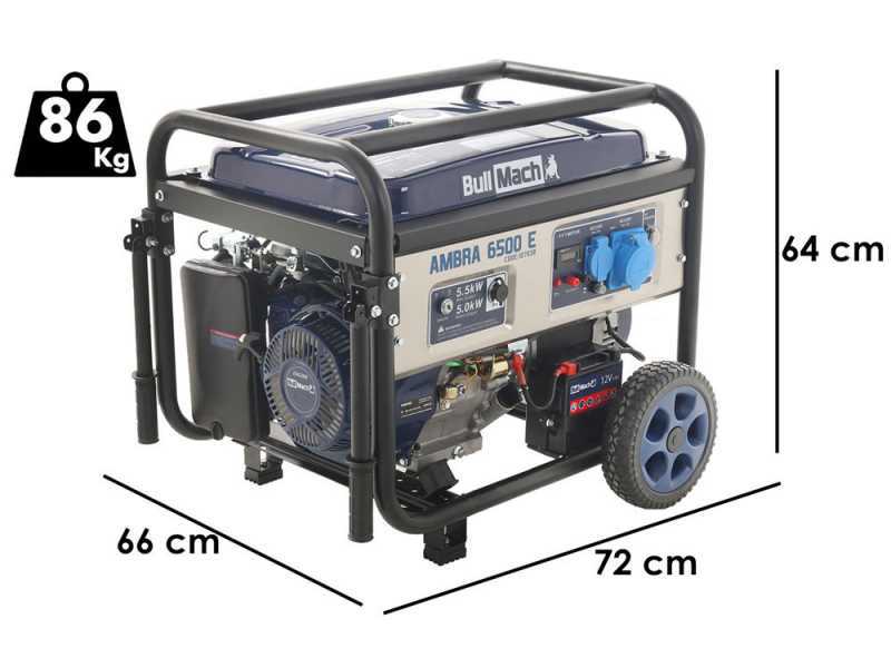 BullMach AMBRA 6500 E - Groupe &eacute;lectrog&egrave;ne 5.5 Kw monophas&eacute; - Version &agrave; chariot