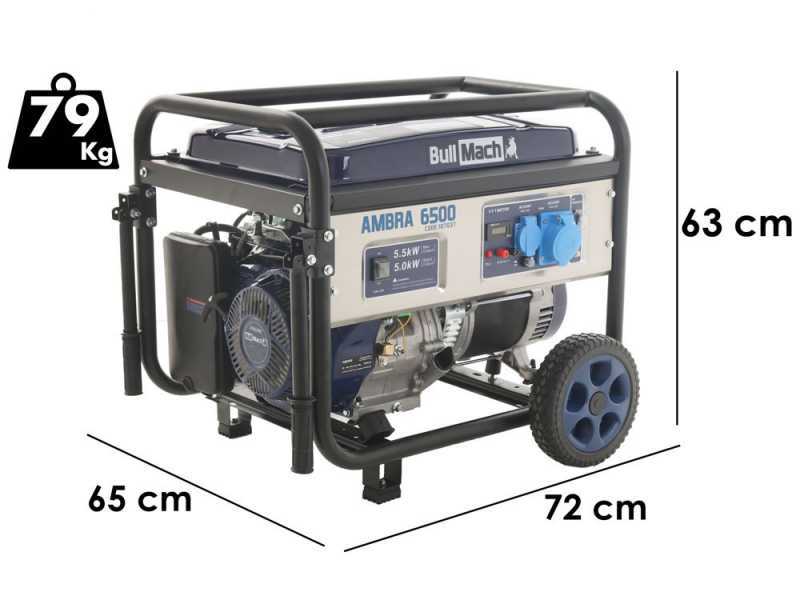 BullMach AMBRA 6500 - Groupe &eacute;lectrog&egrave;ne 5.5 Kw monophas&eacute; - Version &agrave; chariot