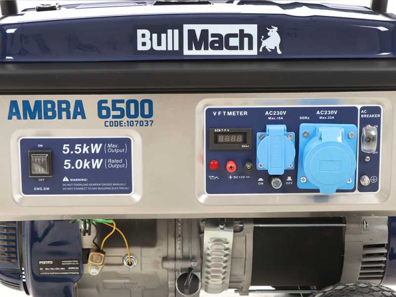 BullMach AMBRA 6500 - Groupe &eacute;lectrog&egrave;ne 5.5 Kw monophas&eacute; - Version &agrave; chariot