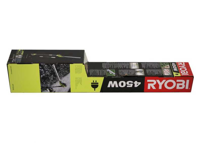 Taille-haie &eacute;lectrique sur perche de rallonge t&eacute;lescopique  RYOBI 450W RPT4545E - lame de 45cm - coupe de 20mm