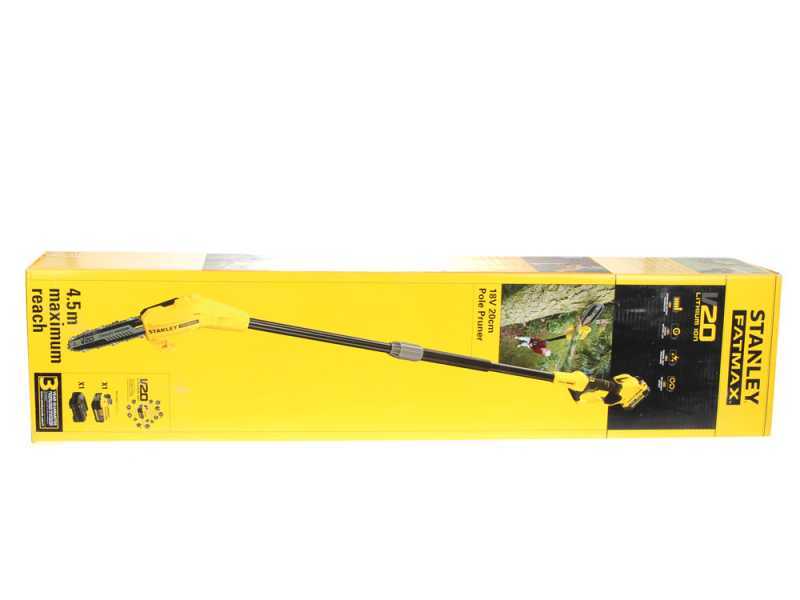 Perche &eacute;lagueuse t&eacute;lescopique r&eacute;glable STANLEY FATMAX V20  - Batterie 18V 4AH