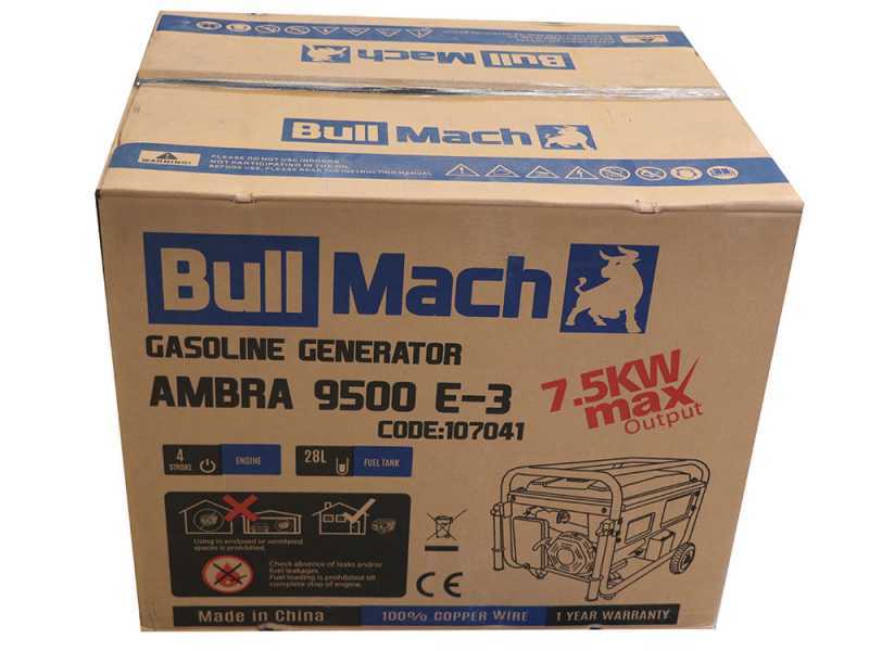 BullMach AMBRA 9500 E-3 - Groupe &eacute;lectrog&egrave;ne 7.5 Kw triphas&eacute; - Bo&icirc;tier ATS inclus