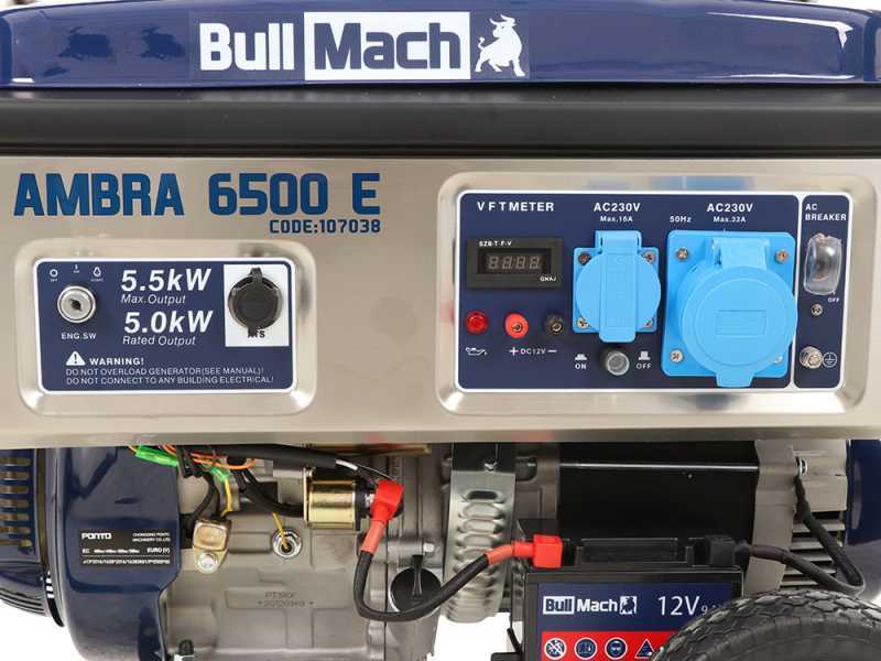 BullMach AMBRA 6500 E - Groupe &eacute;lectrog&egrave;ne 5.5 Kw monophas&eacute; - Bo&icirc;tier ATS inclus