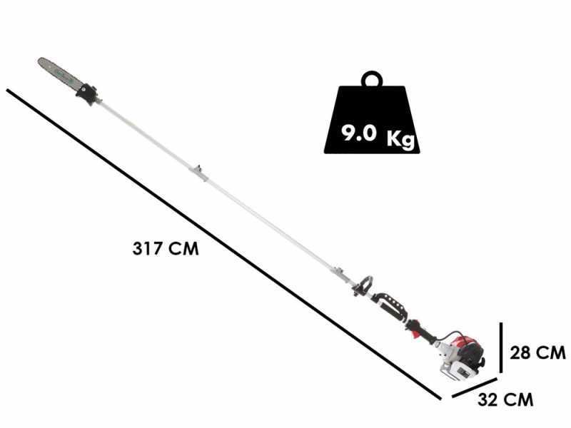 Perche &eacute;lagueuse thermique 2 temps GeoTech GT-2 43 L avec perche de rallonge - 43 cm3