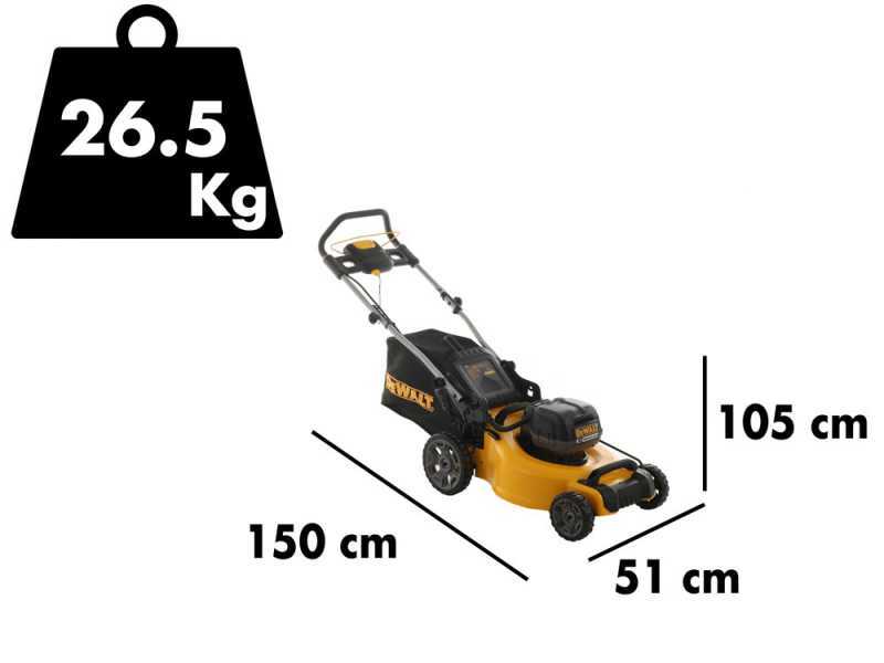 Tondeuse &agrave; gazon sur batterie DeWalt DCMW564P2-QW -2 Batteries 18V/5Ah - Largeur de coupe 48 cm