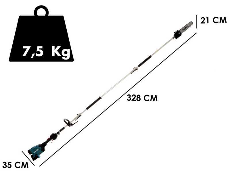 Perche &eacute;lagueuse &agrave; batterie 36V multifonctions Makita DUX60 avec rallonge de 108cm - Batteries 2x18V 5Ah