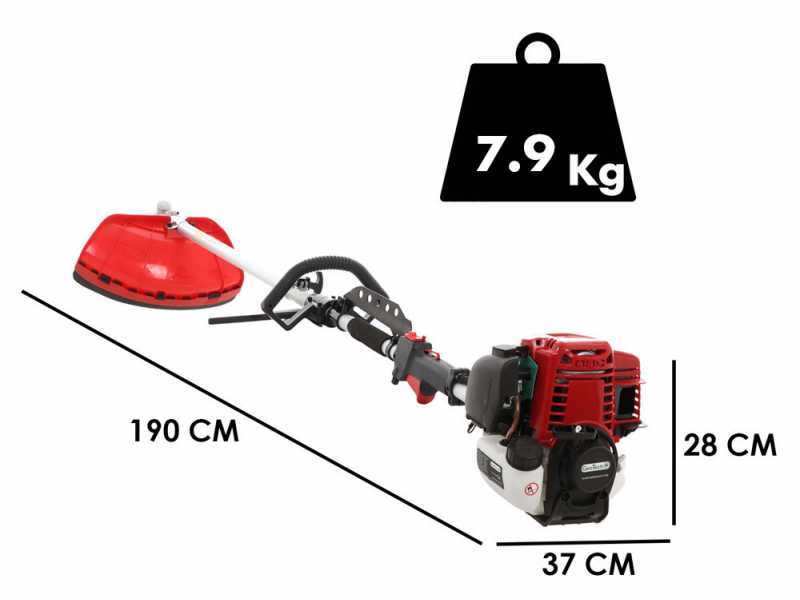 D&eacute;broussailleuse multifonction thermique 4 temps avec perche &eacute;lagueuse et taille-haies GeoTech GT-4 36 L - 36 cc