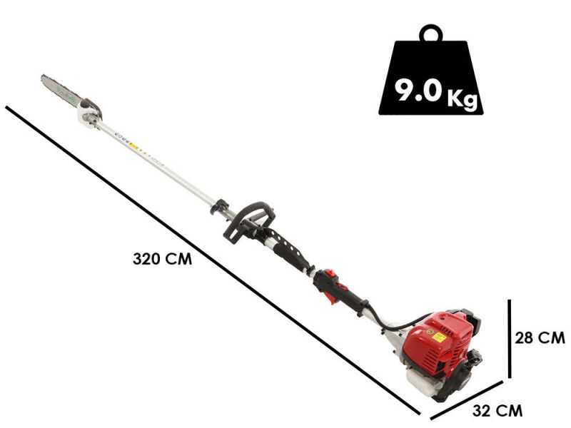 Perche &eacute;lagueuse thermique 4 temps GeoTech GT-4 36 L avec perche de rallonge - 36 cm3