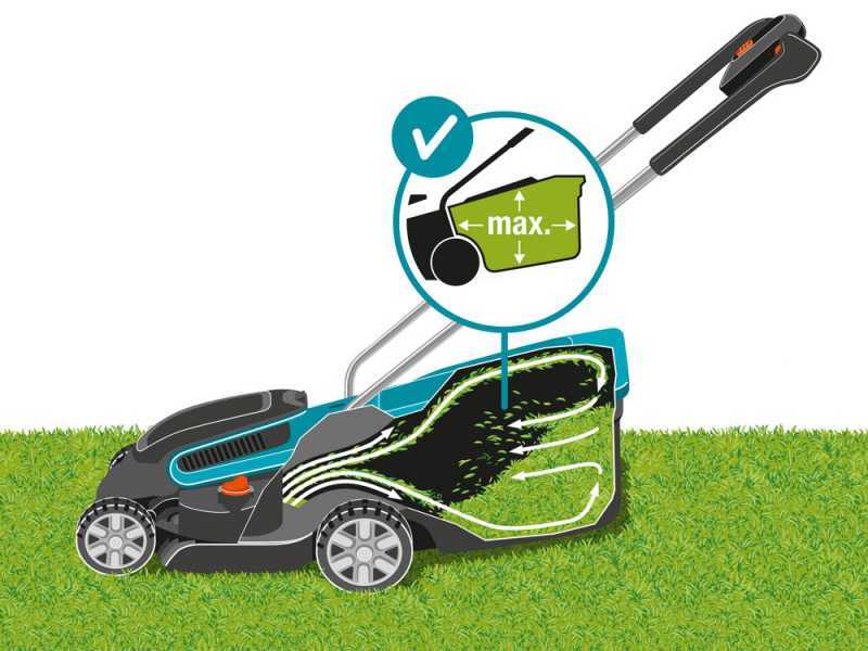 Tondeuse &agrave; gazon sur batterie Gardena PowerMax 32/36V P4A - 2 Batteries 18V/2.5Ah - Largeur de coupe 32 cm