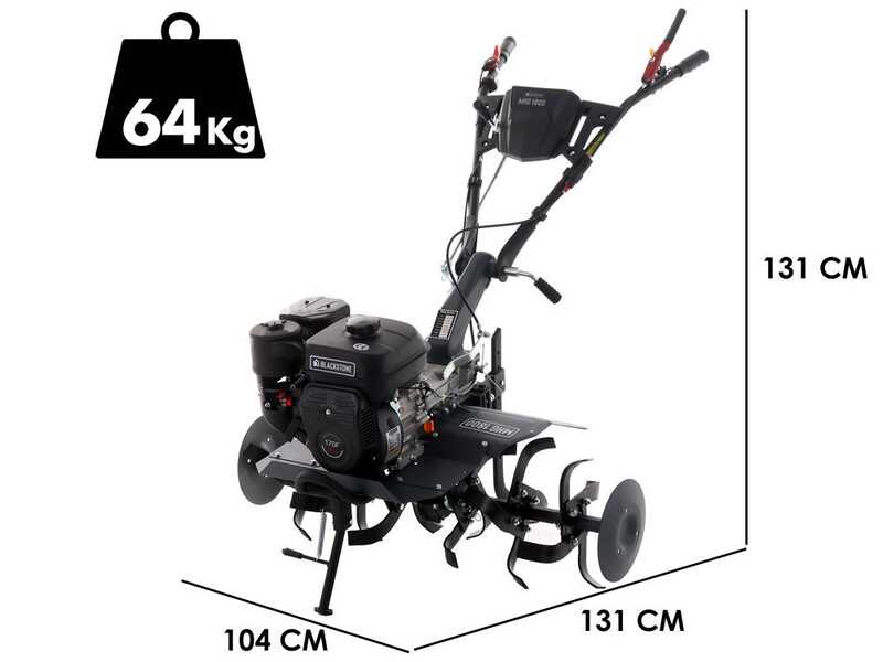 BlackStone MHG 1800 - Motobineuse thermique &agrave; essence 212 cm3 - 7 CV