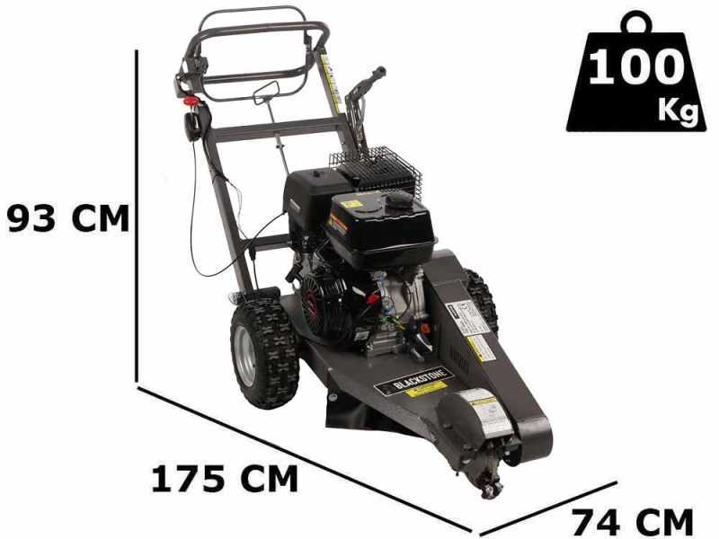 BlackStone SG 420 L - Rogneuse de souches - Moteur Loncin de 420 cm3 - Disque de coupe avec 8 marteaux en carbure de tungst&egrave;ne