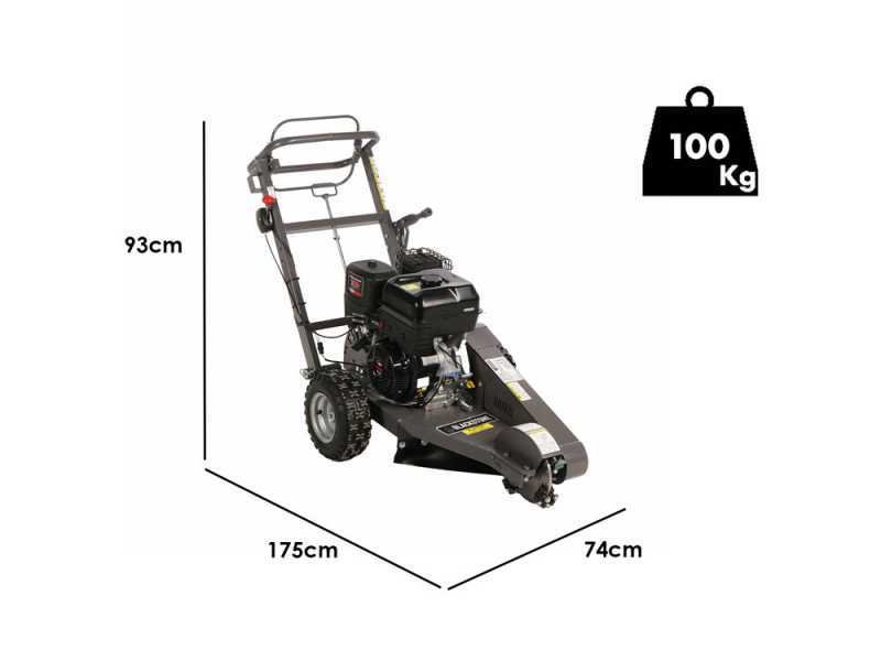 BlackStone SG 420 B&amp;S - Rogneuse  de souches - Moteur B&amp;S XR2100 420 cm3 - Disque de coupe avec 8 marteaux en carbure de tungst&egrave;ne
