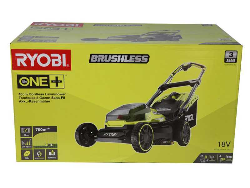 Ryobi RY18LMX40C-240 - Tondeuse &agrave; gazon sans fil - 2x18V/4Ah - Coupe 40 cm