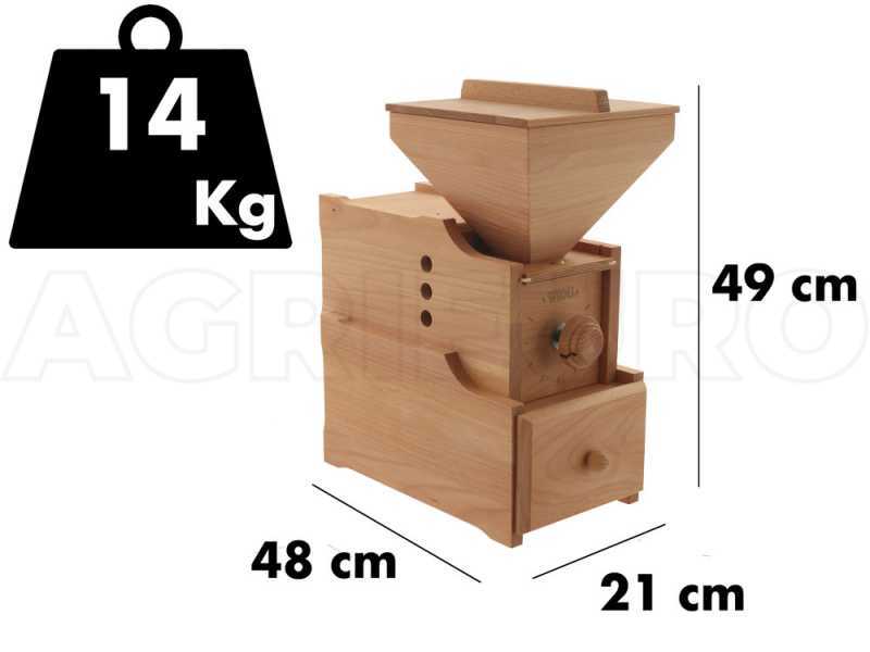 Moulin Artisanal &agrave; farine WIDU Universalm&uuml;hle Mod. 3 en bois de h&ecirc;tre