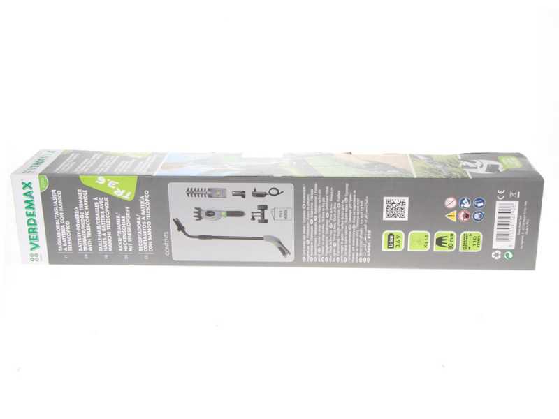 Cisaille &agrave; gazon &agrave; batterie avec perche Verdemax - TR3.6- 3.6V 1.5Ah