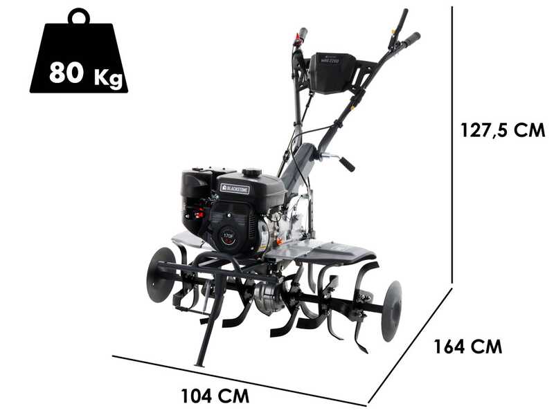 BlackStone MHG 2200 - Motobineuse thermique à essence 212 cm3 - 7 CV