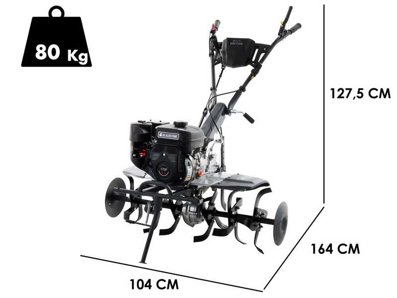 Motobineuse BlackStone MHG 2200 avec moteur thermique &agrave; essence 212 cm3