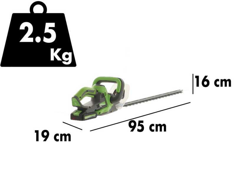 Taille-haies &agrave; batterie Verdemax TS20  - lame de 60 cm - Batterie 20V 2Ah