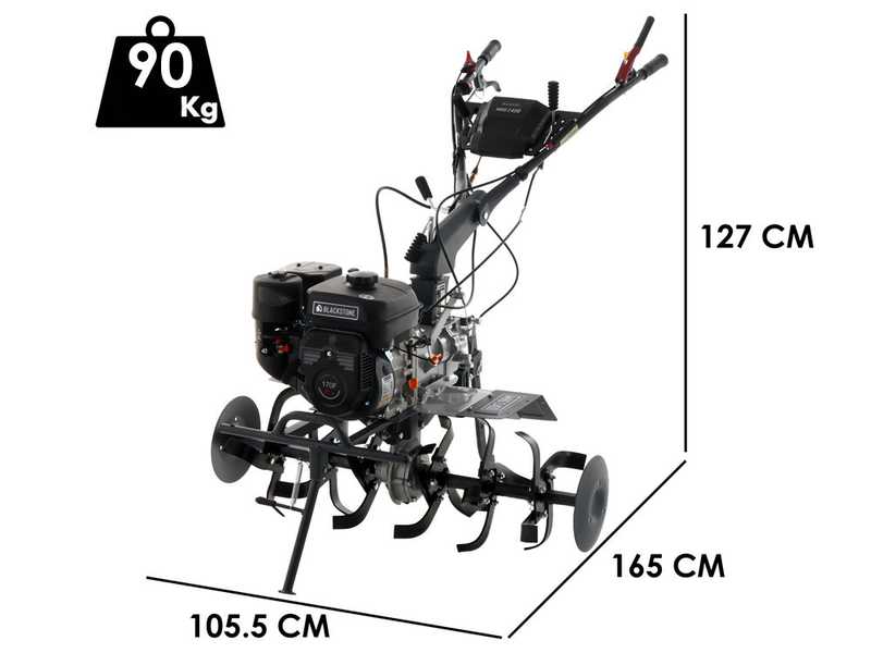 Motobineuse BlackStone MHG 2400 avec moteur thermique &agrave; essence de 212cm3
