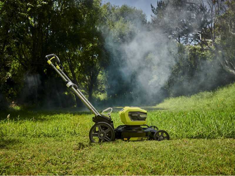 Tondeuse &eacute;lectrique &agrave; batterie RYOBI RY36LMMX51A-140 seulement mulching - MAX POWER 36V - 4Ah - coupe de 51 cm