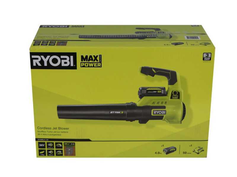 Souffleur &agrave; feuilles RYOBI turbojet RY36BLA-140 - 36V - 4Ah