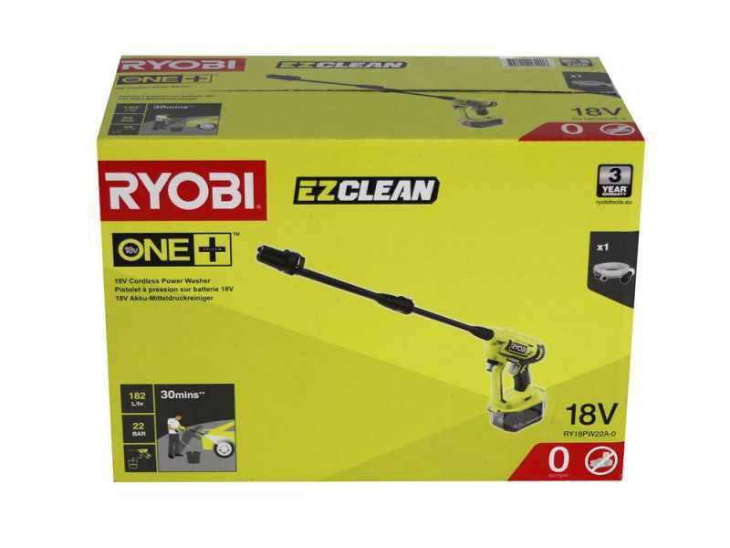 Pistolet &agrave; pression &agrave; batterie RYOBI RY18PW22A-0 EZClean - 18V - SANS BATTERIE NI CHARGEUR