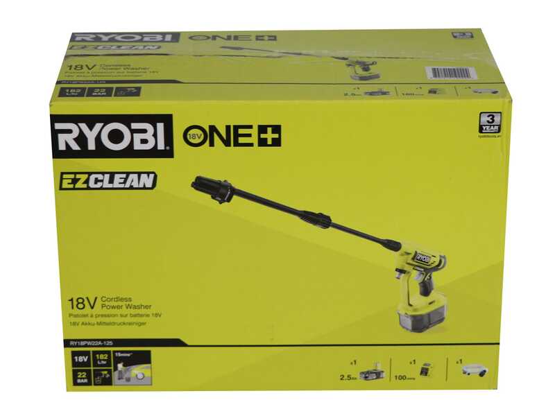 RYOBI RY18PW22A - 125 EZClean - Pistolet &agrave; pression &agrave; batterie - 18V - 2.5Ah