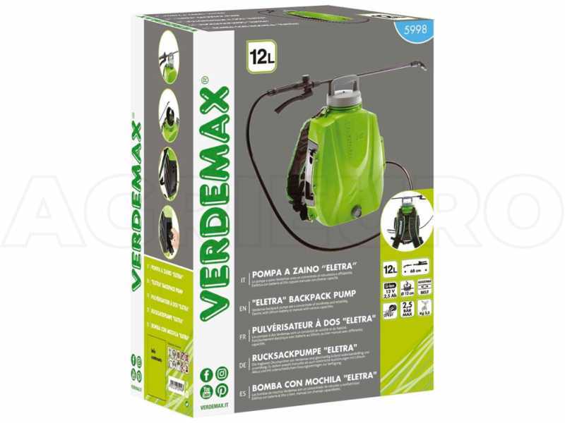 Pulv&eacute;risateur &agrave; batterie &agrave; dos Verdemax FUTURA 12 L batterie au lithium 12V 2.5Ah