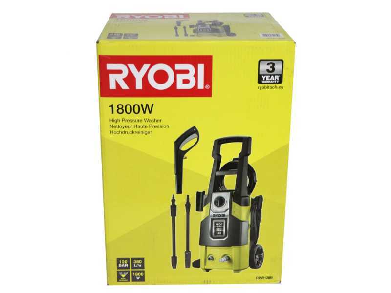 RYOBI RPW120B - Nettoyeur haute pression &agrave; eau froide - 1800W - 120 bar - 380 l/h