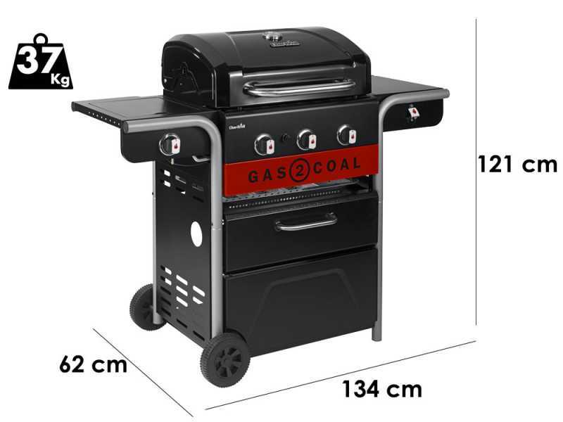 Char-Broil Gas2Coal 2.0 3B - Barbecue &agrave; gaz et charbon