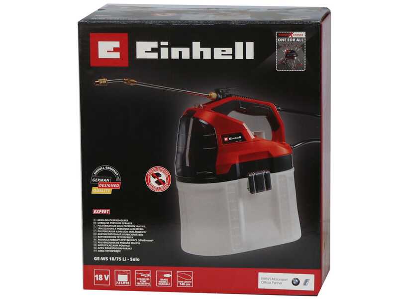 Einhell GE-WS 18/75 Li - Pulv&eacute;risateur &agrave; batterie 7.5 L - 18V 2.5Ah