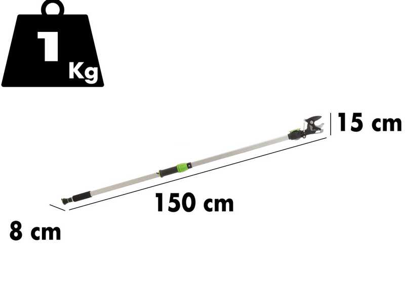 Verdemax - Coupe-branches manuel - Perche fixe de 150&nbsp;cm - &Oslash;&nbsp;25&nbsp;mm