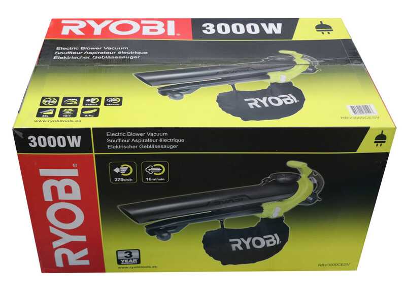 RYOBI RBV3000CESV - Souffleur aspirateur broyeur &eacute;lectrique
