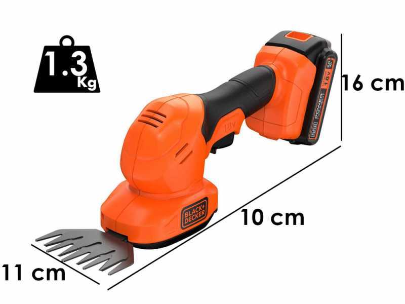 Black &amp; Decker B&amp;DBCSS18D1W - Cisaille &agrave; gazon et &agrave; haies &agrave; batterie - 18V 2Ah