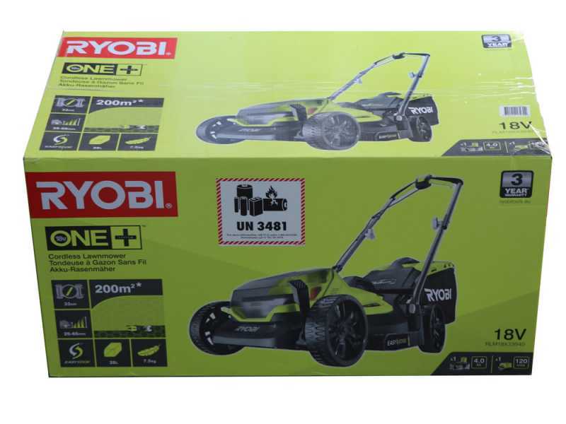 Ryobi RLM18X33B40 - Tondeuse &agrave; batterie - 18V/4Ah - Coupe 33 cm