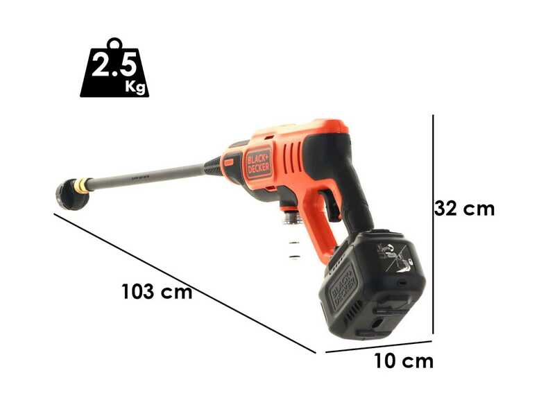 Pistolet &agrave; batterie Black &amp; Decker BCPC18D1 + une batterie 18V 2Ah offerte - buses 5 en 1