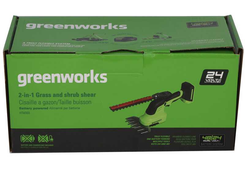 Cisaille &agrave; gazon &agrave; batterie - GREENWORKS G24SHT - SANS BATTERIE NI CHARGEUR