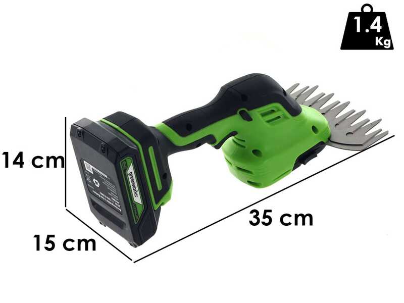 GREENWORKS G24SHT - Cisaille &agrave; gazon &agrave; batterie - Sculpte-haie - 24V 2Ah