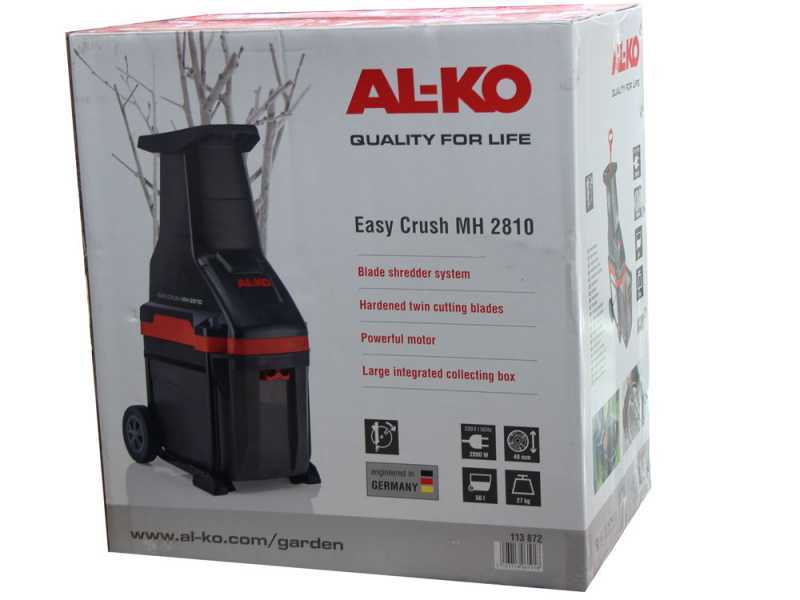 AL-KO Easy Crush MH 2810 - Broyeur &eacute;lectrique - Lames r&eacute;versibles en acier - Diam&egrave;tre max de coupe 40 mm