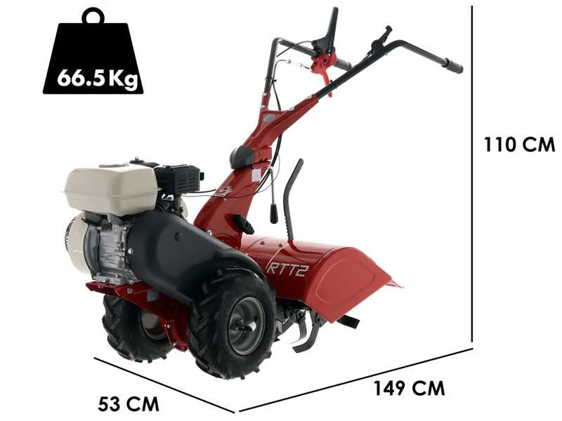 Motoculteur &agrave; roues tract&eacute; Eurosystems RTT2 SR - Honda GP160