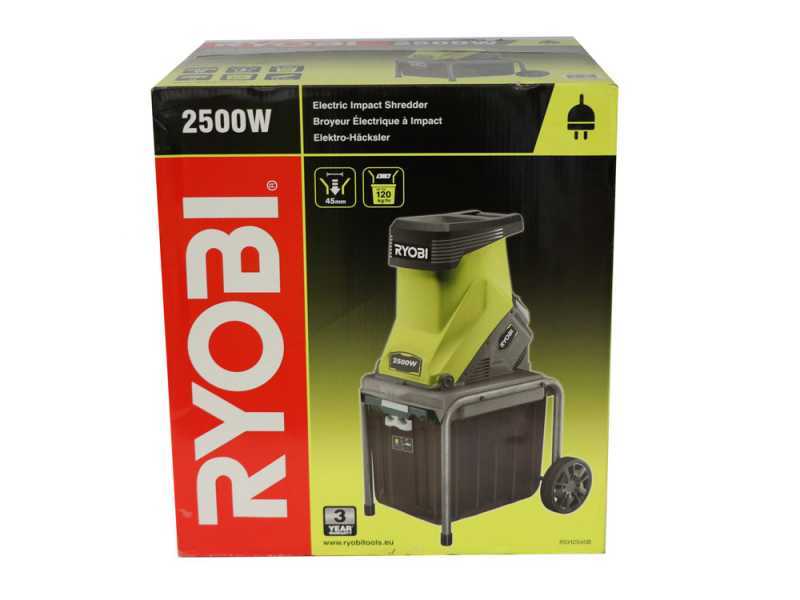 Ryobi RSH2545B - Broyeur de v&eacute;g&eacute;taux &eacute;lectrique - Bac de 40L - Diam&egrave;tre de coupe de 45 mm - 2500 W