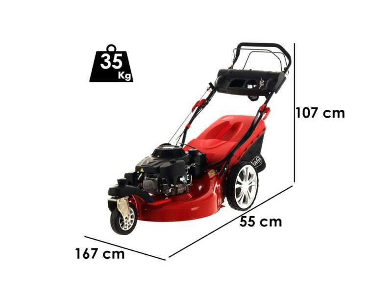 Tondeuse thermique autotract&eacute;e GeoTech Pro S58-3 BMSWGE L225, roue frontale pivotante