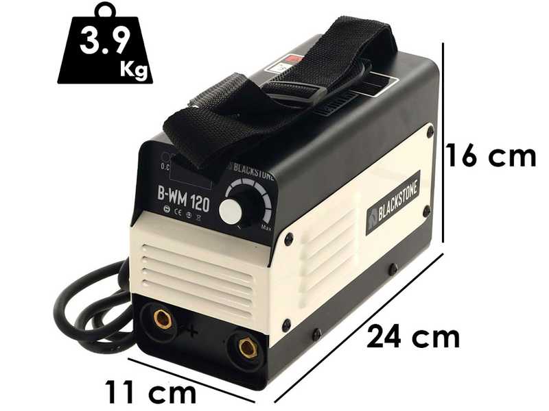 Poste &agrave; souder &agrave; inverter &agrave; &eacute;lectrode &agrave; courant continu Blackstone B-WM 120  - 120 A - avec Kit MMA