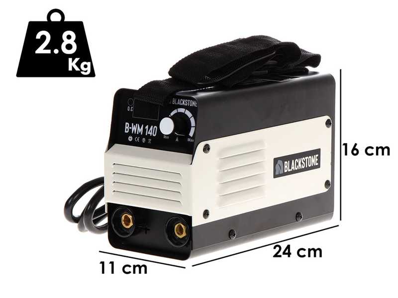 Poste &agrave; souder inverter &agrave; &eacute;lectrode &agrave; courant continu Blackstone B-WM 140 - 140 A - avec Kit MMA