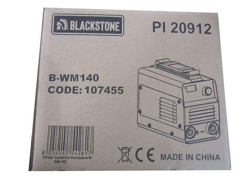 Poste &agrave; souder inverter &agrave; &eacute;lectrode &agrave; courant continu Blackstone B-WM 140 - 140 A - avec Kit MMA